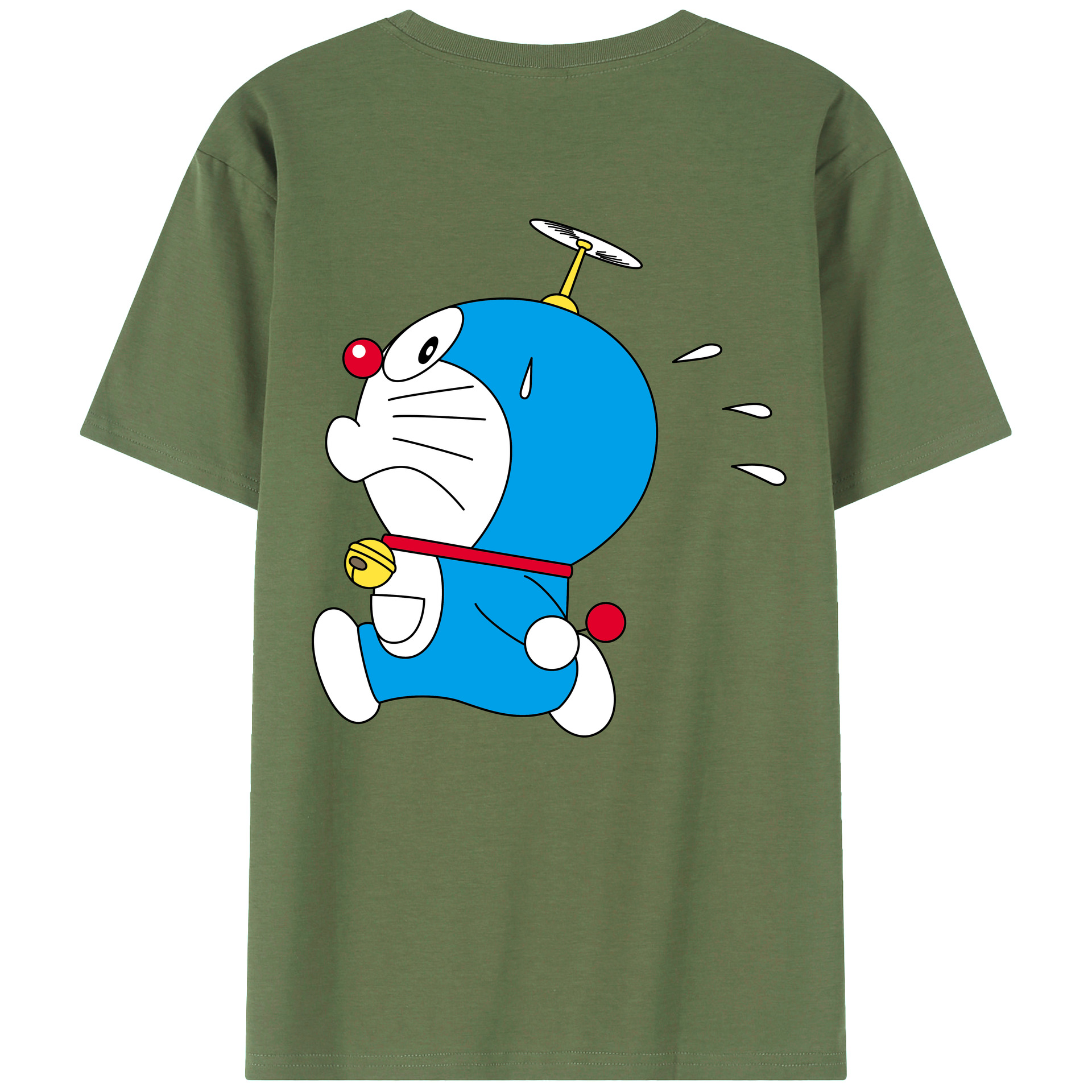 （画像用） ドラえもん Doraemon 綿100％ メンズ半袖Tシャツ（バックプリント） 通気性